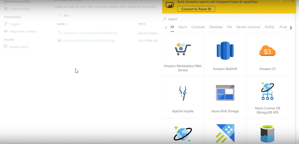 screenshot of Azure Synapse Analytics